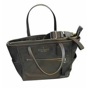 Kate Spade New York Chelsea Medium Satchel Zipp-Top Tote Bag Black Nylon New